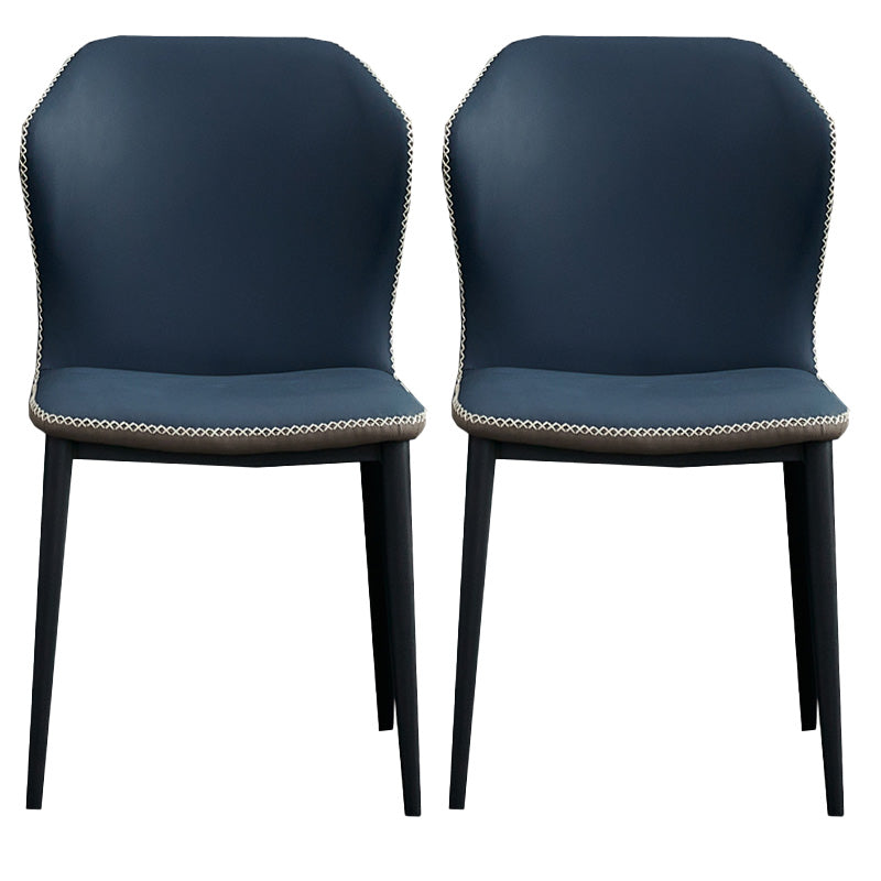 Metal Contemporary Dining Chair Metallic Finish Wingback Side Chair