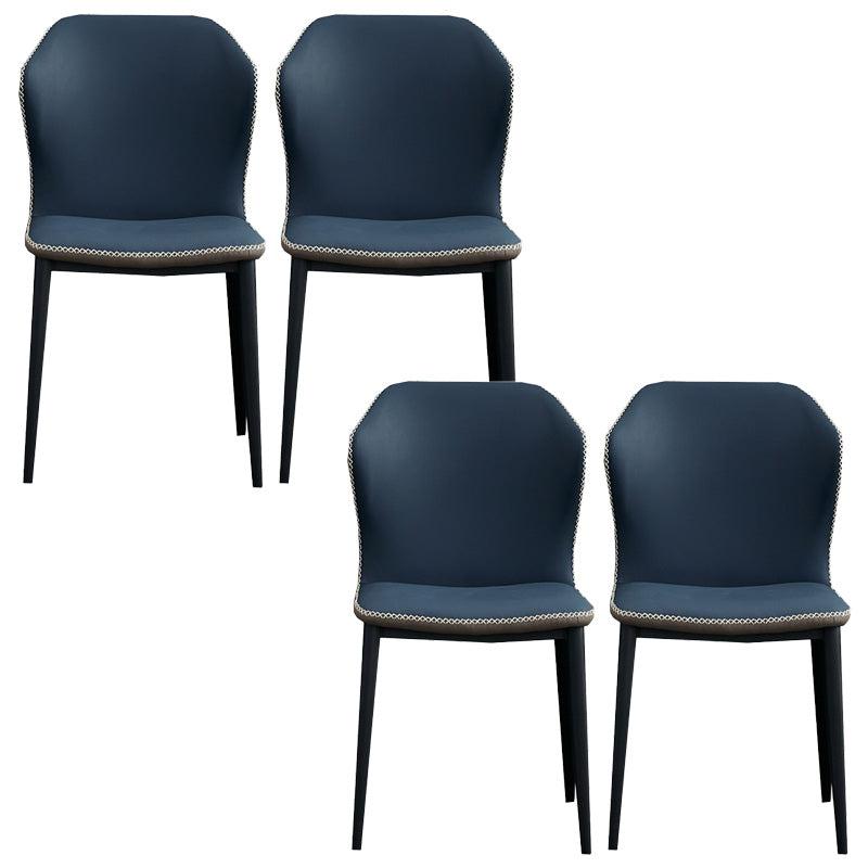 Metal Contemporary Dining Chair Metallic Finish Wingback Side Chair