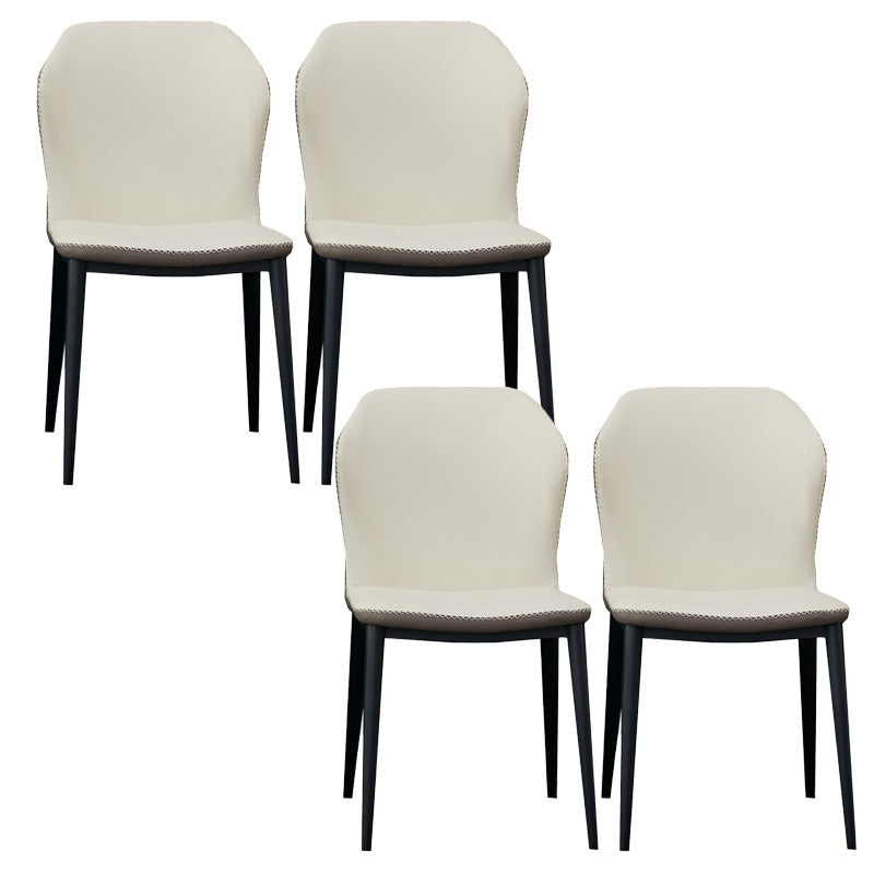 Metal Contemporary Dining Chair Metallic Finish Wingback Side Chair