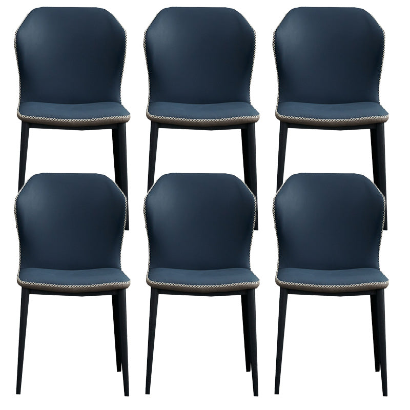 Metal Contemporary Dining Chair Metallic Finish Wingback Side Chair