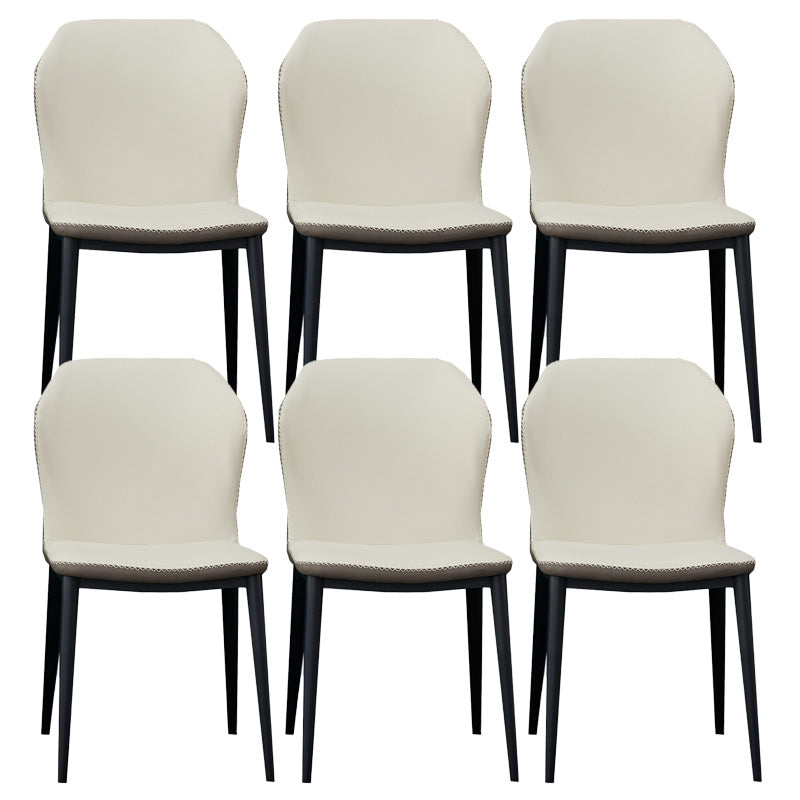 Metal Contemporary Dining Chair Metallic Finish Wingback Side Chair