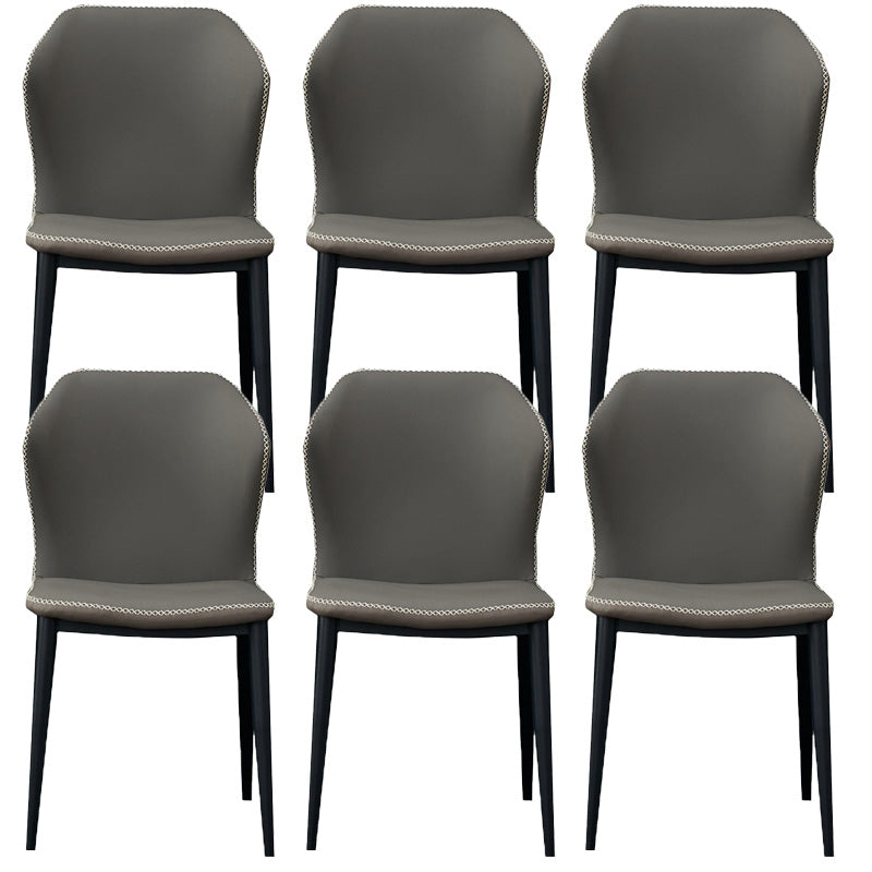 Metal Contemporary Dining Chair Metallic Finish Wingback Side Chair