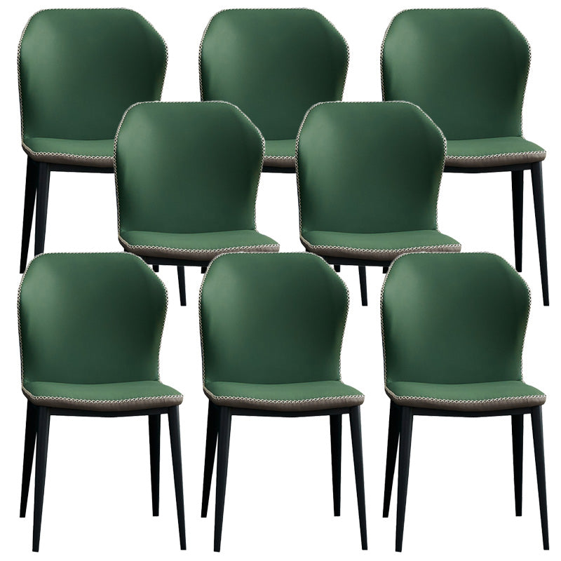 Metal Contemporary Dining Chair Metallic Finish Wingback Side Chair