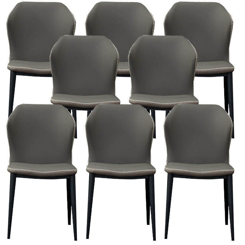 Metal Contemporary Dining Chair Metallic Finish Wingback Side Chair