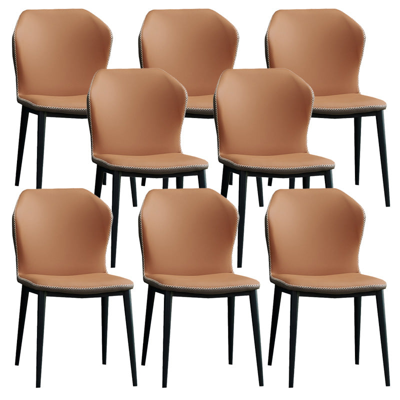 Metal Contemporary Dining Chair Metallic Finish Wingback Side Chair