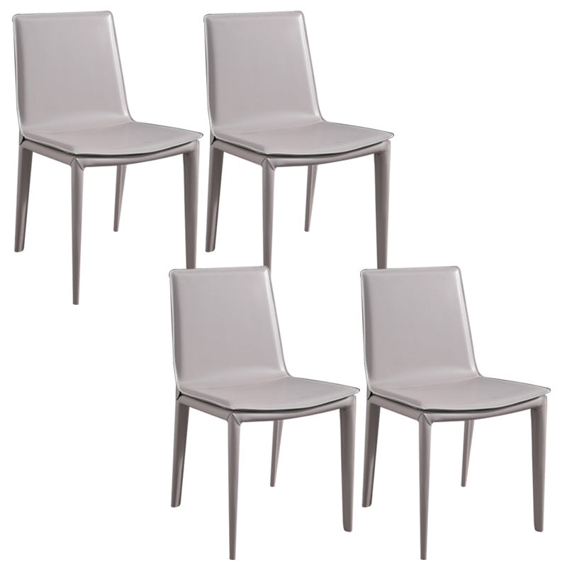 Contemporary Style Dining Chairs Armless Dining Chairs with Metal Legs for Home