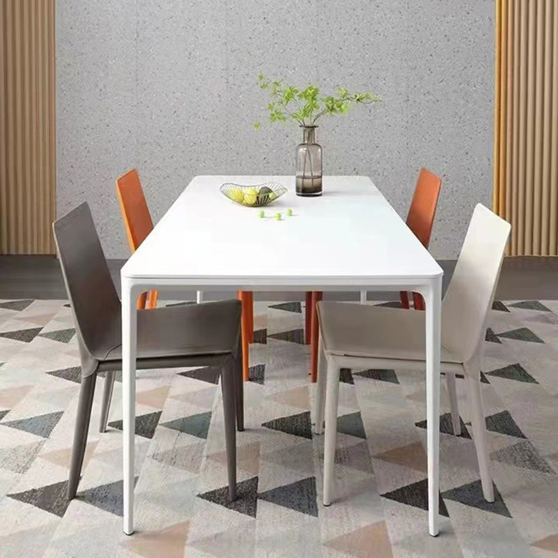 Contemporary Style Dining Chairs Armless Dining Chairs with Metal Legs for Home
