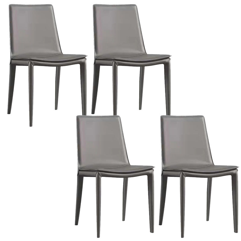 Contemporary Style Dining Chairs Armless Dining Chairs with Metal Legs for Home