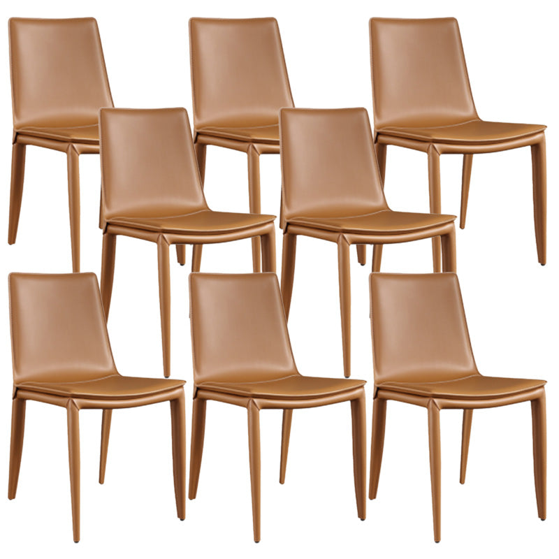 Contemporary Style Dining Chairs Armless Dining Chairs with Metal Legs for Home