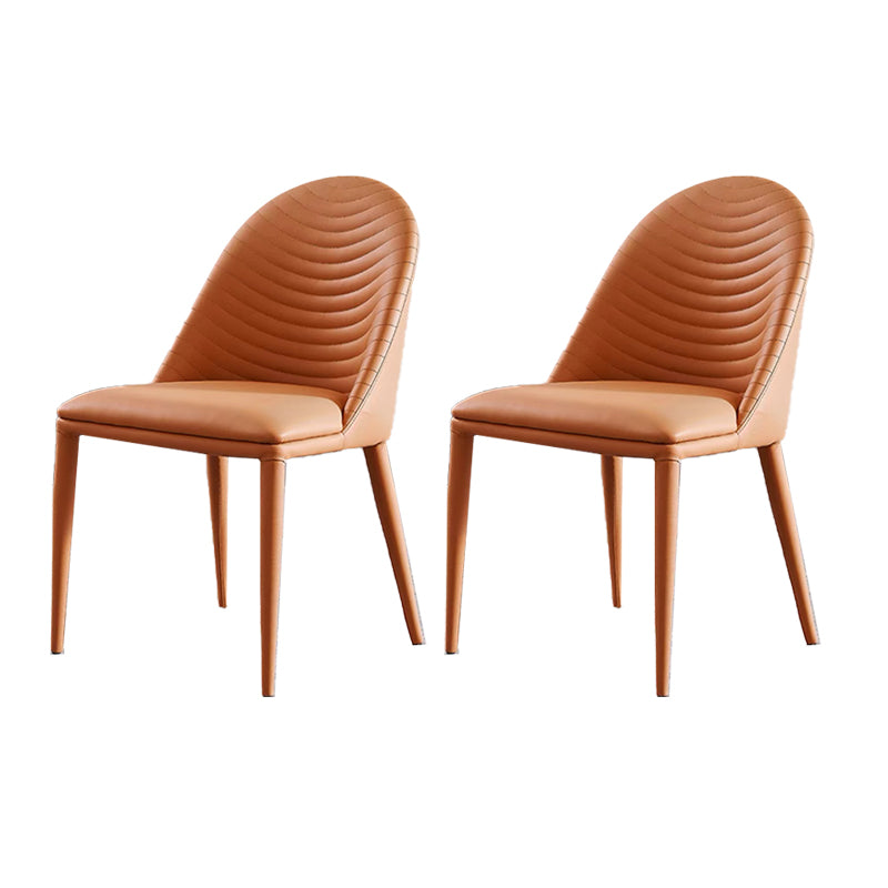 Modern Armless Dining Chairs Upholstered Low Back Side Chair