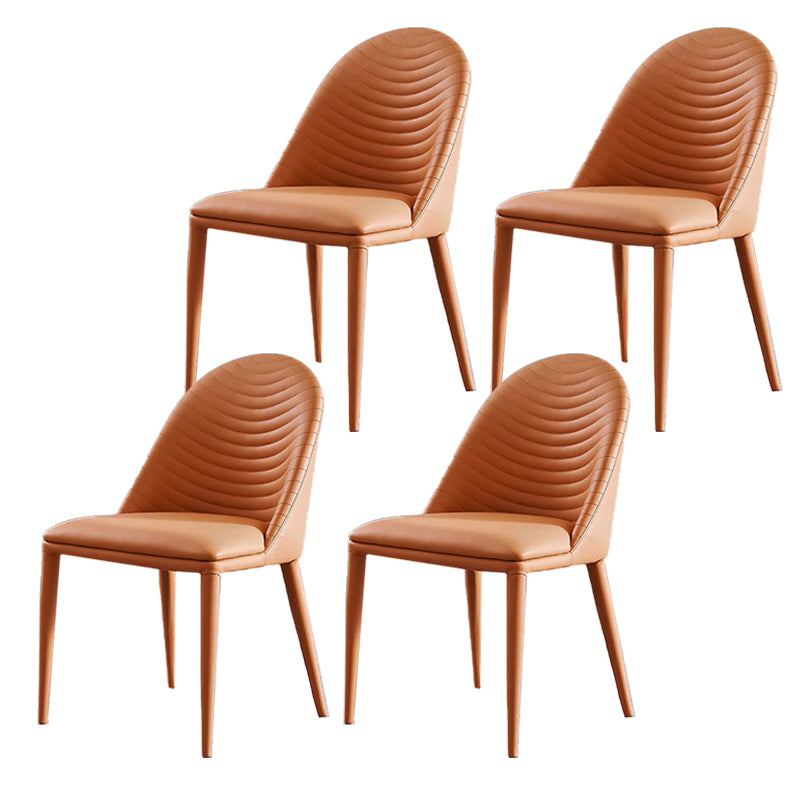 Modern Armless Dining Chairs Upholstered Low Back Side Chair