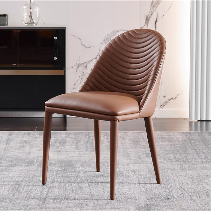 Modern Armless Dining Chairs Upholstered Low Back Side Chair