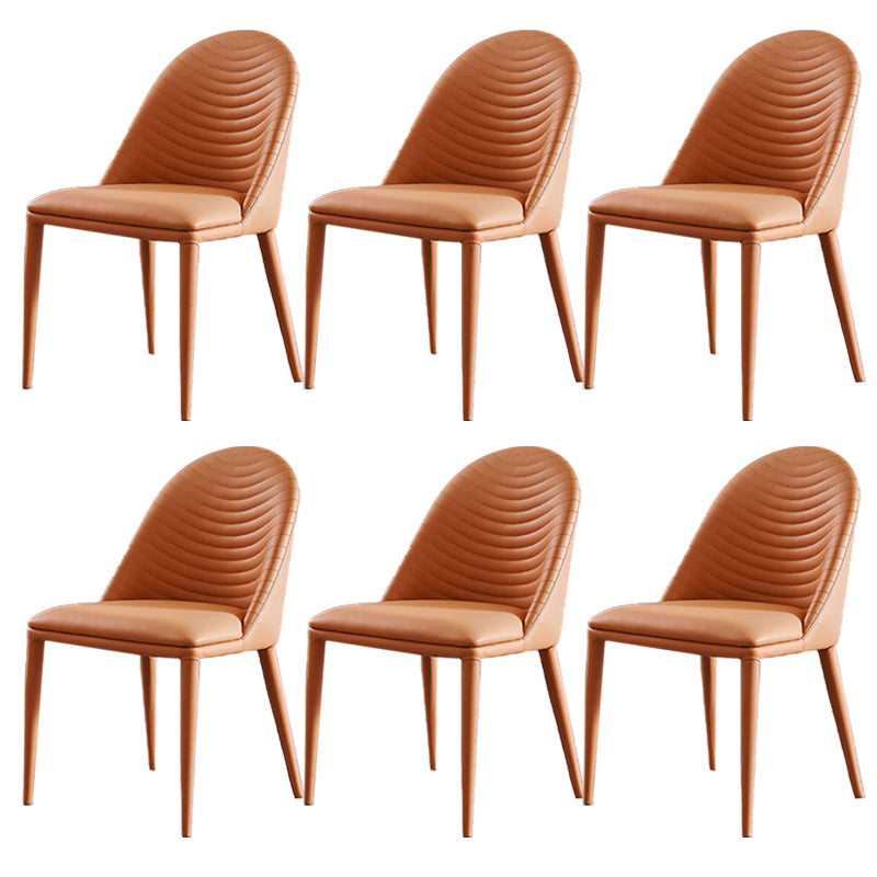 Modern Armless Dining Chairs Upholstered Low Back Side Chair