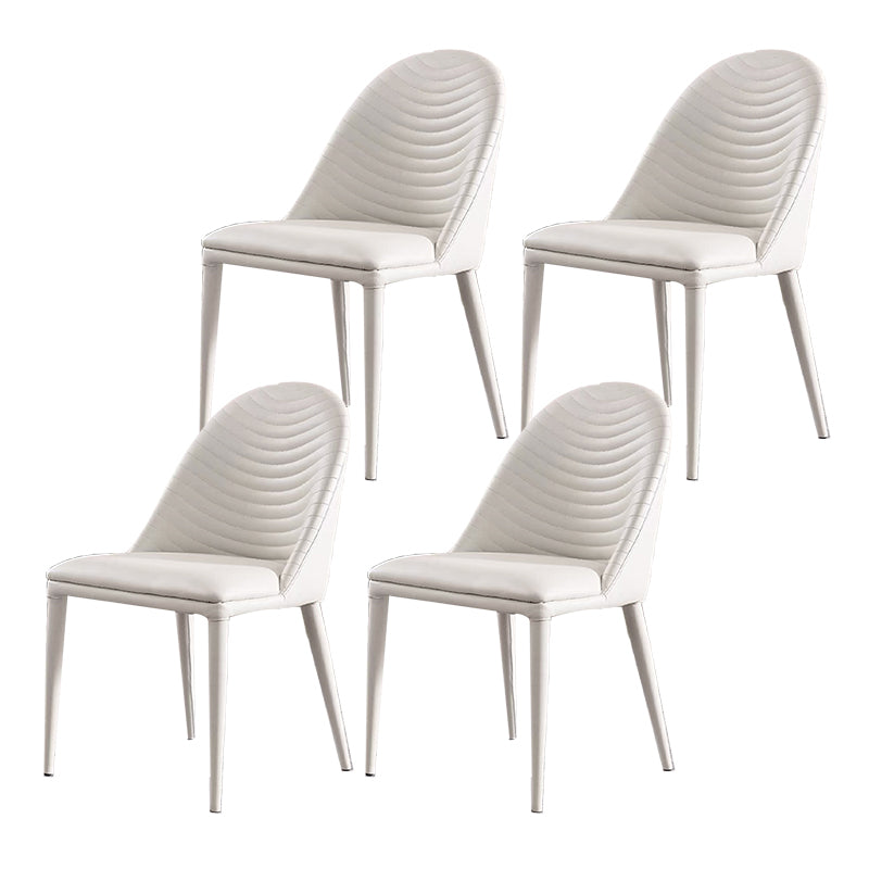 Modern Armless Dining Chairs Upholstered Low Back Side Chair