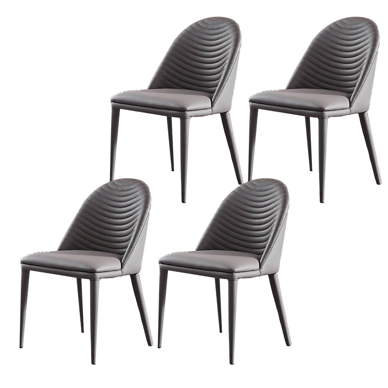 Modern Armless Dining Chairs Upholstered Low Back Side Chair