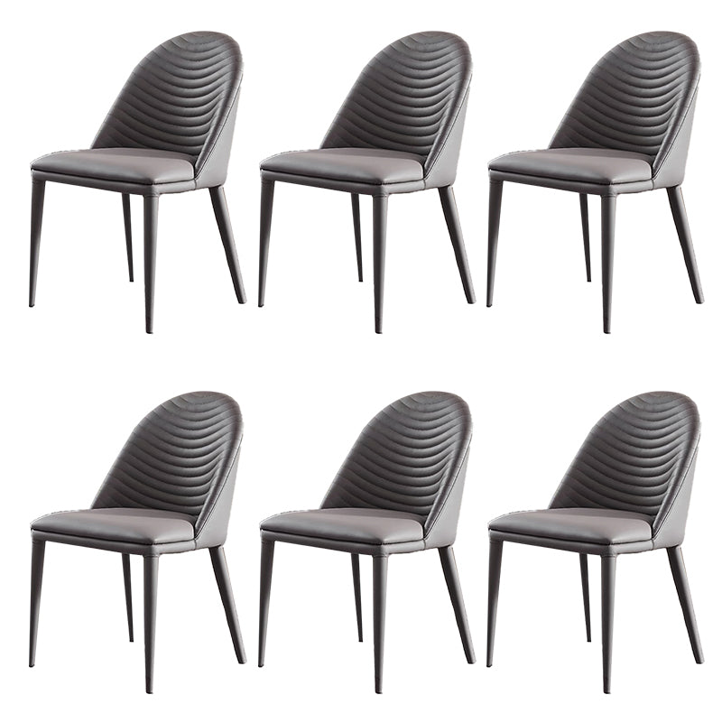 Modern Armless Dining Chairs Upholstered Low Back Side Chair