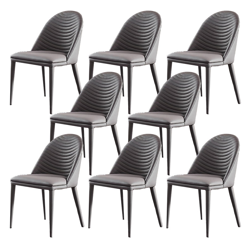Modern Armless Dining Chairs Upholstered Low Back Side Chair
