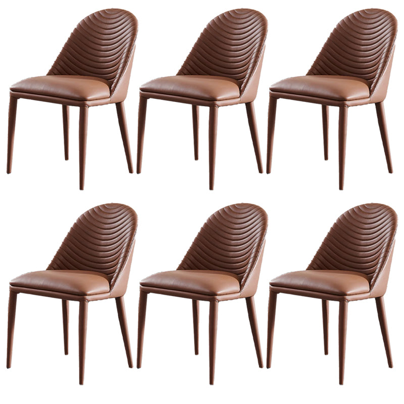 Modern Armless Dining Chairs Upholstered Low Back Side Chair