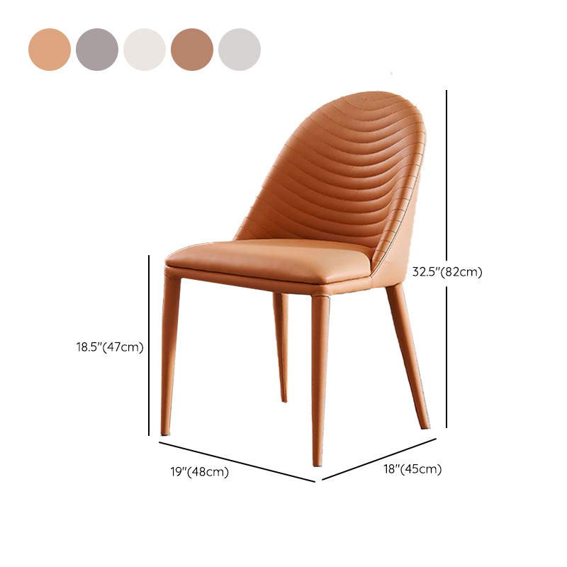 Modern Armless Dining Chairs Upholstered Low Back Side Chair