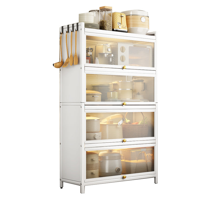 White Metal Buffet Server Modern Dining Server for Dining Room