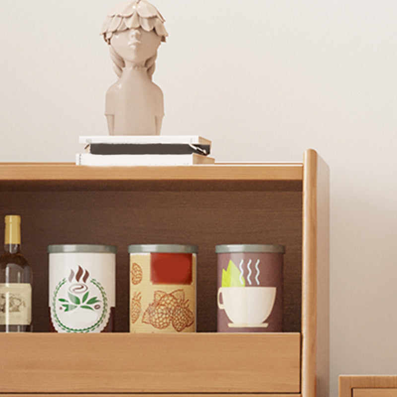 Pine Solid Wood Dining Server with Drawers Contemporary Buffet Table