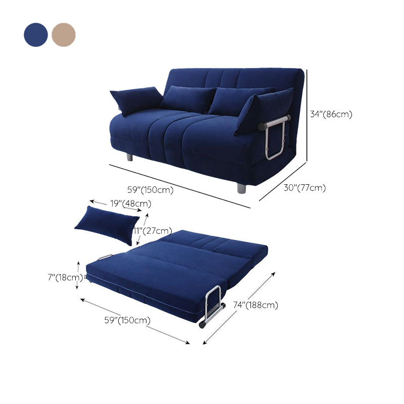 Polyester Blend Contemporary Sofa Bed with Square Arm Pillow Included