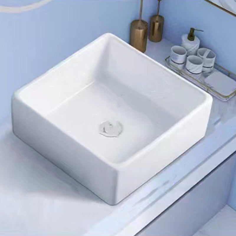 Modern Vessel Bathroom Sink Porcelain White Wash Stand for Bathroom