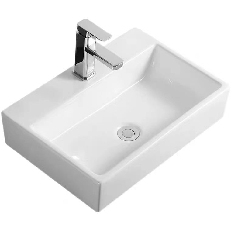 Modern Vessel Bathroom Sink Porcelain White Wash Stand for Bathroom