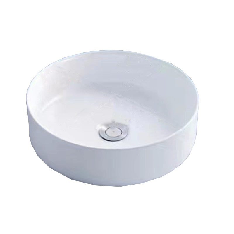 Modern Vessel Bathroom Sink Porcelain White Wash Stand for Bathroom