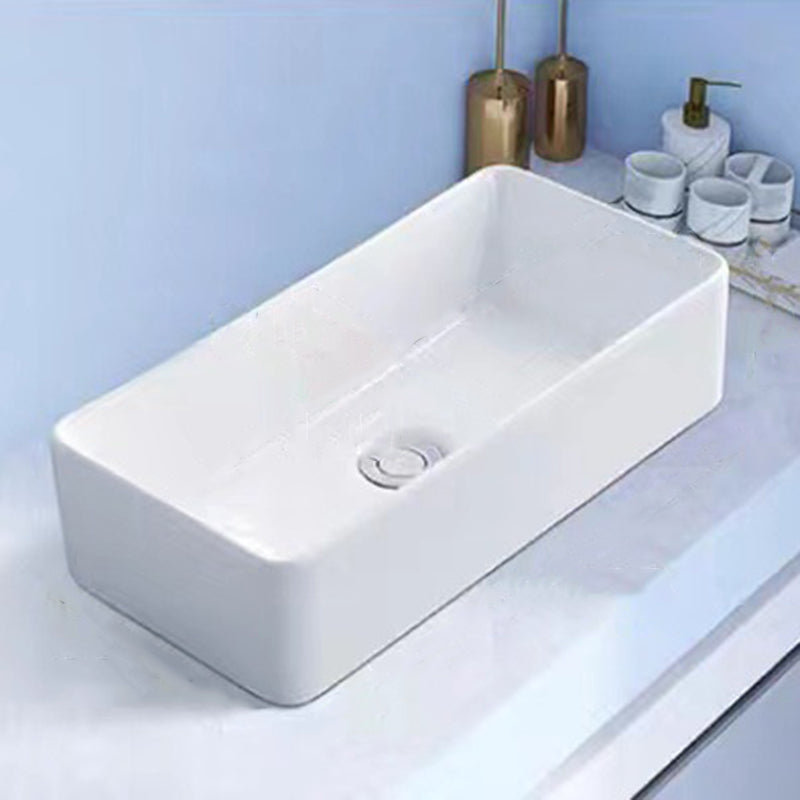 Modern Vessel Bathroom Sink Porcelain White Wash Stand for Bathroom