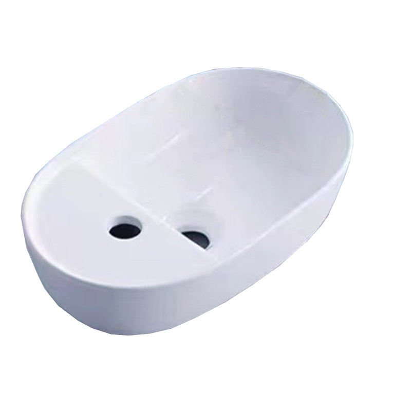 Modern Vessel Bathroom Sink Porcelain White Wash Stand for Bathroom