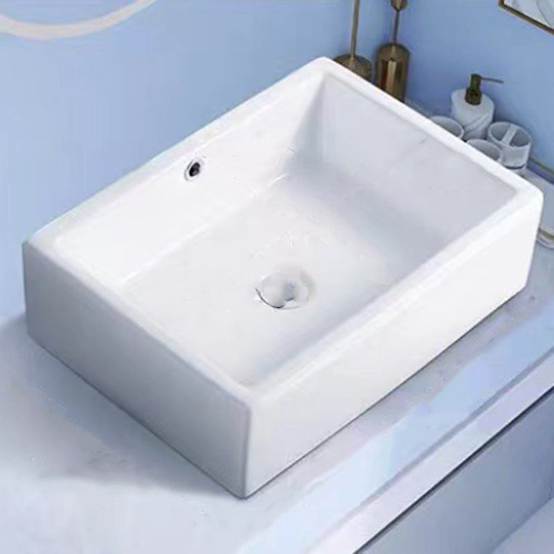 Modern Vessel Bathroom Sink Porcelain White Wash Stand for Bathroom