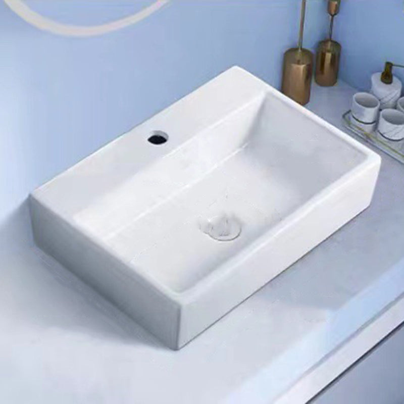 Modern Vessel Bathroom Sink Porcelain White Wash Stand for Bathroom