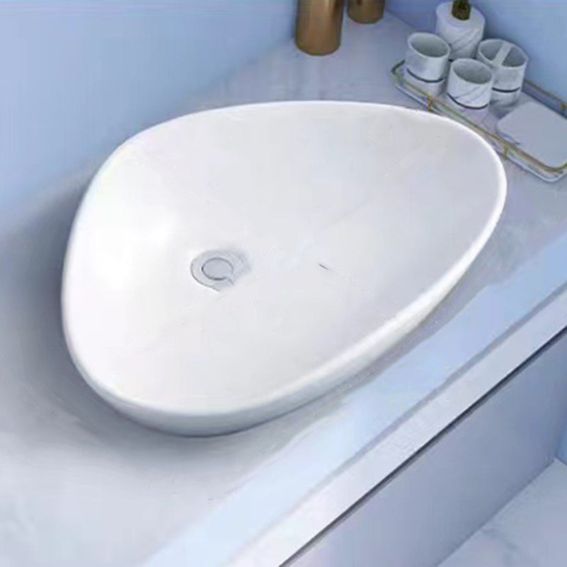 Modern Vessel Bathroom Sink Porcelain White Wash Stand for Bathroom