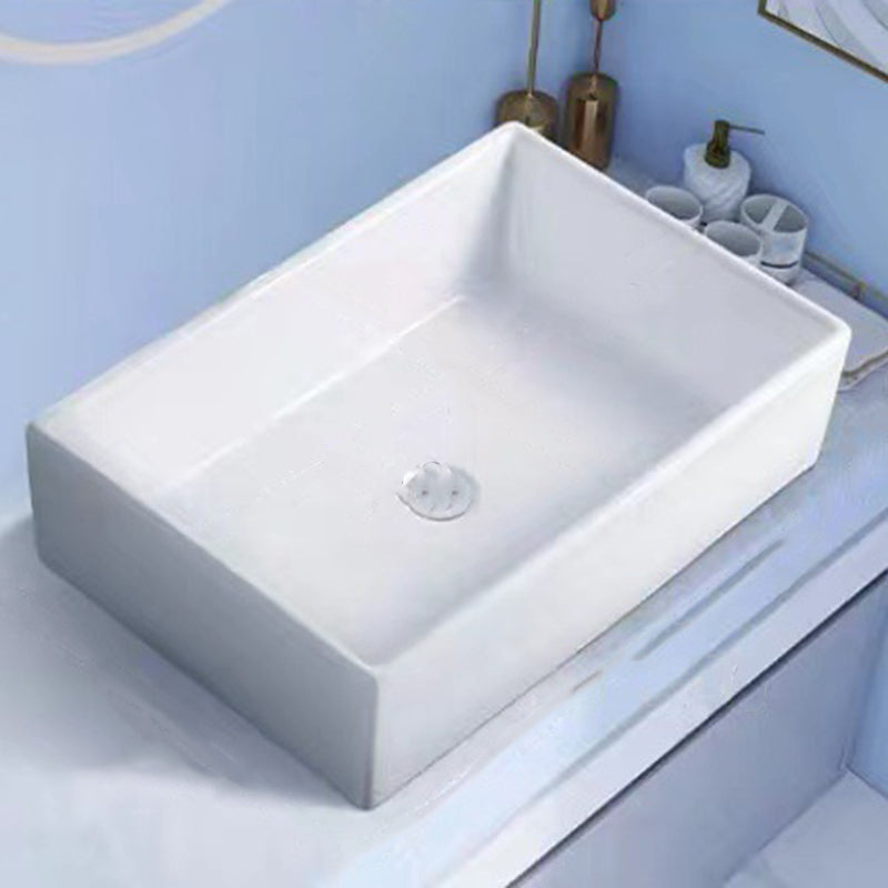 Modern Vessel Bathroom Sink Porcelain White Wash Stand for Bathroom