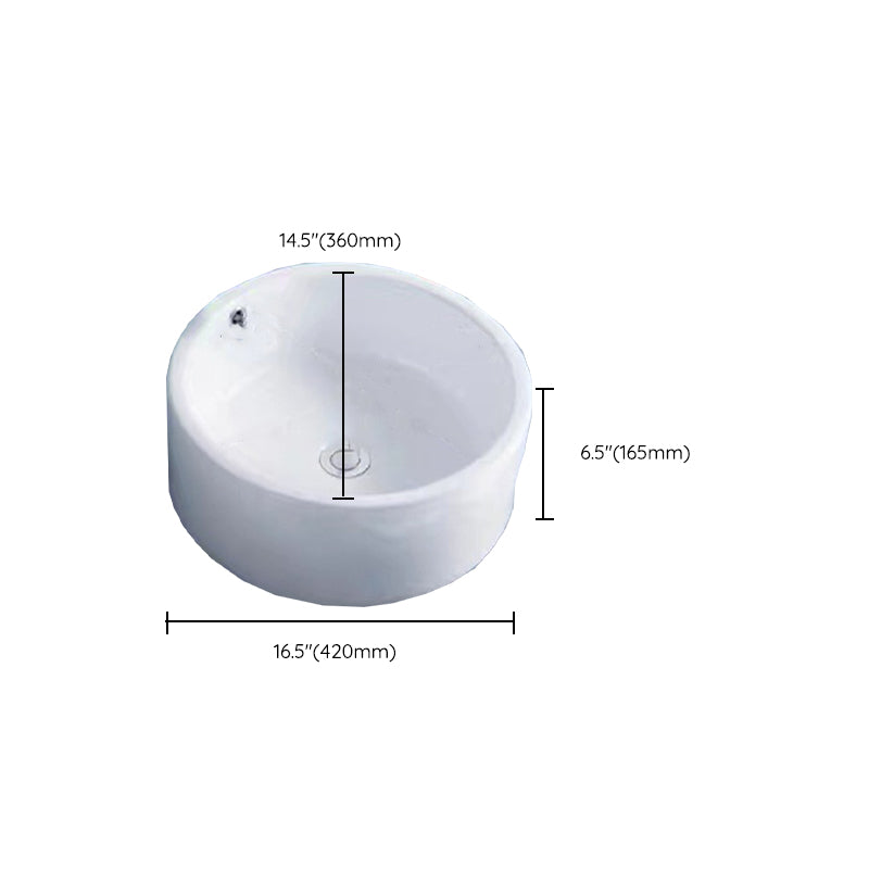 Modern Vessel Bathroom Sink Porcelain White Wash Stand for Bathroom