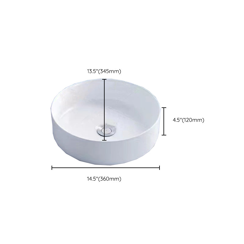 Modern Vessel Bathroom Sink Porcelain White Wash Stand for Bathroom