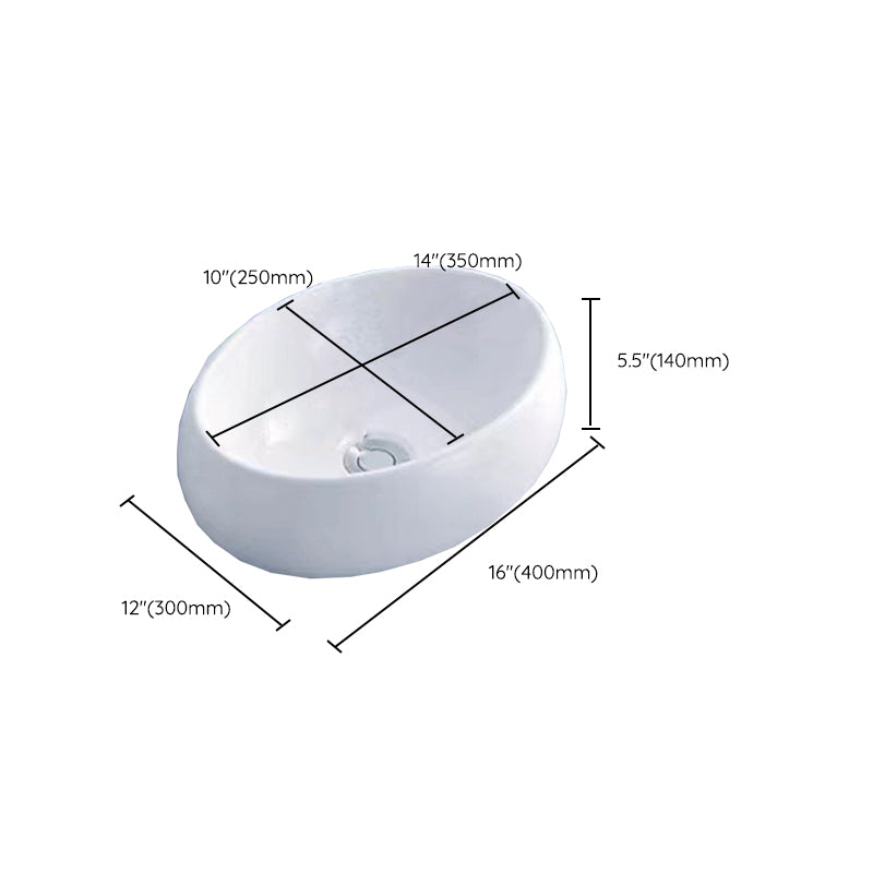 Modern Vessel Bathroom Sink Porcelain White Wash Stand for Bathroom