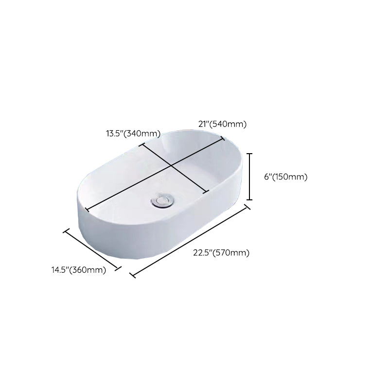 Modern Vessel Bathroom Sink Porcelain White Wash Stand for Bathroom