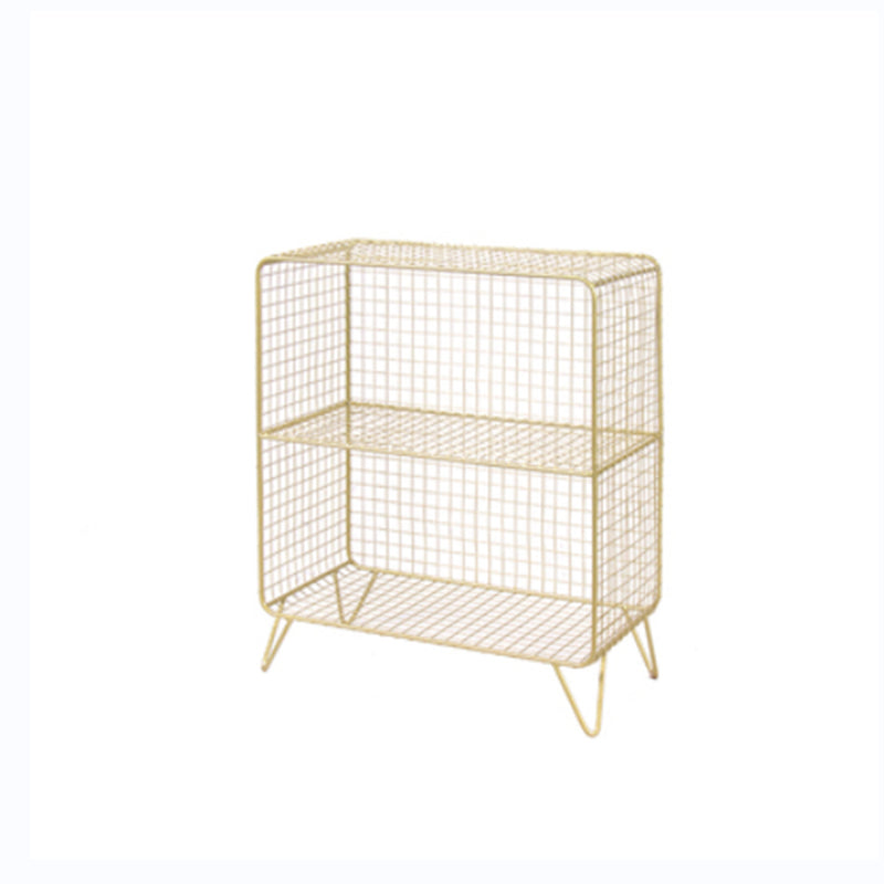 11" Wide Glam Shelf Bookcase Closed Back Gold Metal Bookcase