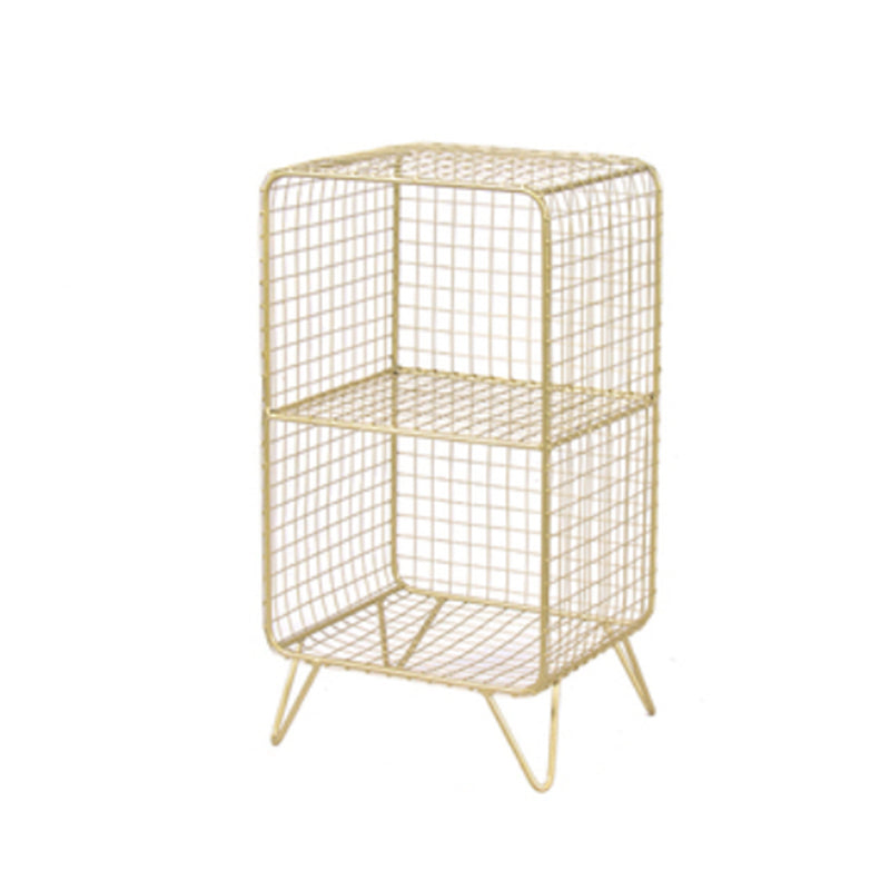 11" Wide Glam Shelf Bookcase Closed Back Gold Metal Bookcase