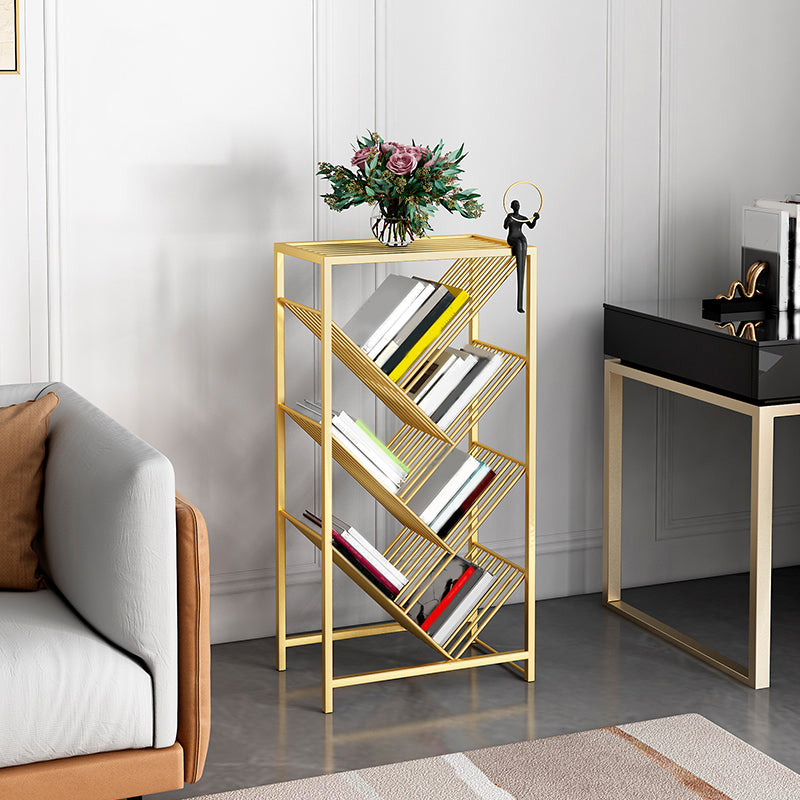9" Wide Glam Shelf Bookcase Open Shelves Included Metal Bookcase