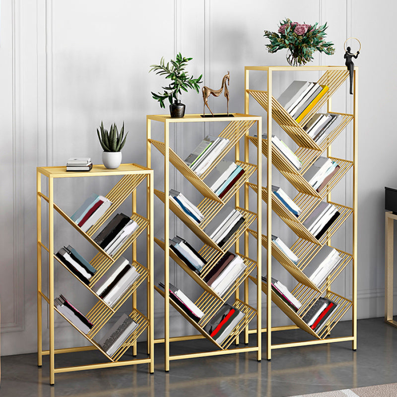 9" Wide Glam Shelf Bookcase Open Shelves Included Metal Bookcase