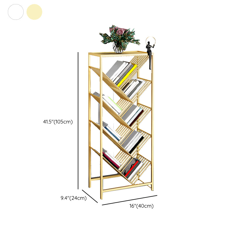 9" Wide Glam Shelf Bookcase Open Shelves Included Metal Bookcase