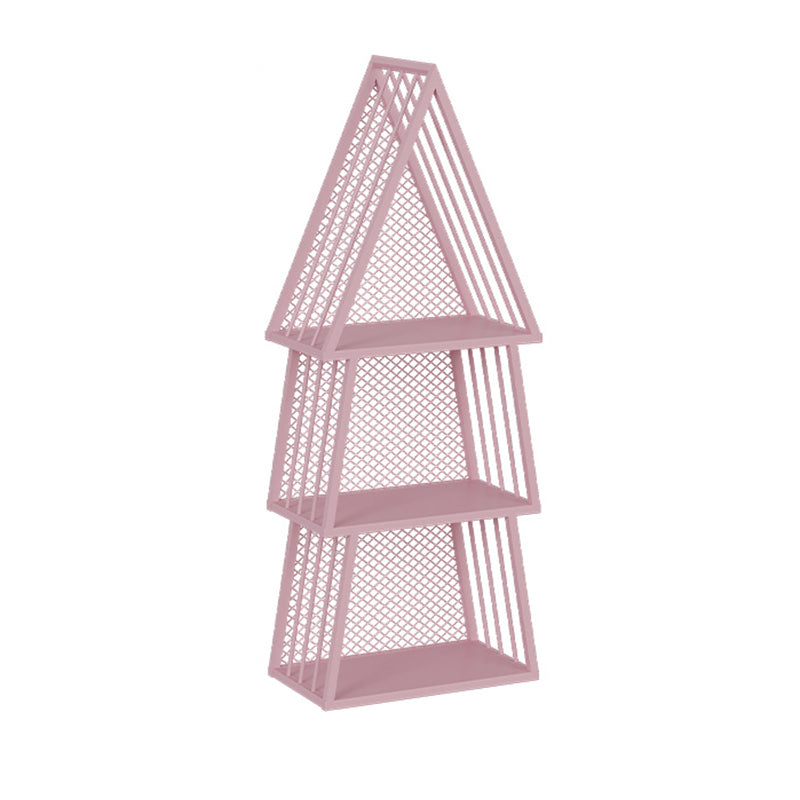 Glam Metal Bookshelf Geometric Shelf Bookcase for Study Room