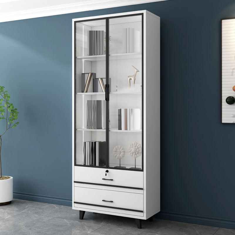 Contemporary Bookcase Closed Back Engineered Wood Bookshelf for Bedroom