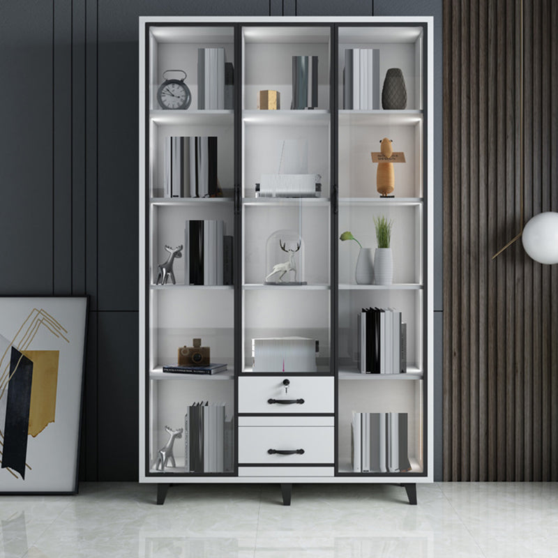 Contemporary Bookcase Closed Back Engineered Wood Bookshelf for Bedroom