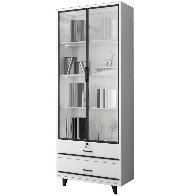 Contemporary Bookcase Closed Back Engineered Wood Bookshelf for Bedroom