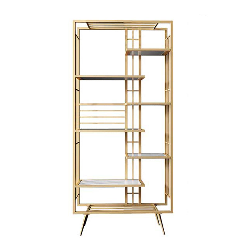 Glam Metal Bookshelf Etagere Shelf Bookcase for Study Room 70.9" H X 11.8" W