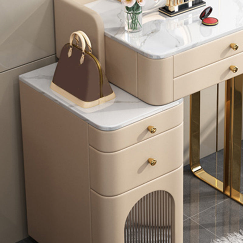 5 Storage Drawers Makeup Vanity Desk Stone Top Dressing Table